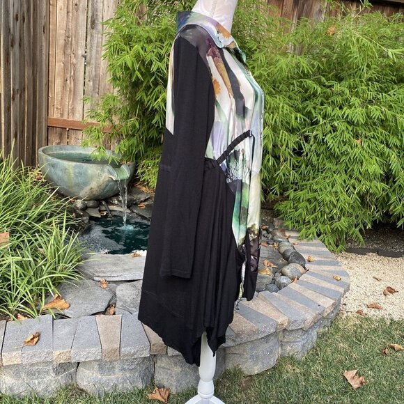 Sunlight Paris Molines Long Sleeve Dress T2 Watercolor Tree Small 2 Lagenlook - Picture 4 of 12